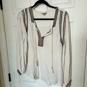 Lucky Brand Women’s Flowy Peasant Top Long Sleeved